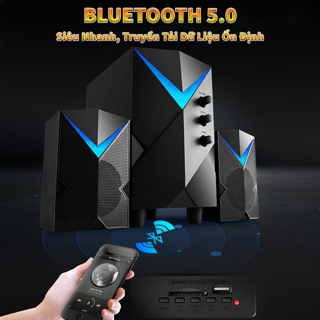[RẺ VÔ ĐỊCH] Loa Vi Tính Bluetooth 2.1 Công Suất Lớn Golden Field H8, Vỏ Gỗ, Âm Thanh Đạt Chuẩn HD
