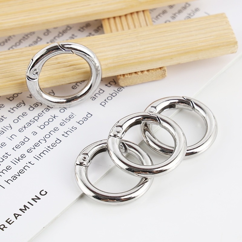 Set 10 Móc Khóa Tròn Bằng Hợp Kim 20 / 25 / 28 / 33mm Đa Dụng Chất Lượng Cao