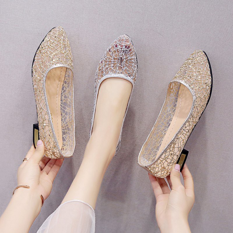 Giày Búp Bê Đế Mềm Mũi Nhọn Thoáng Khí Cho Nữ Size 35-42