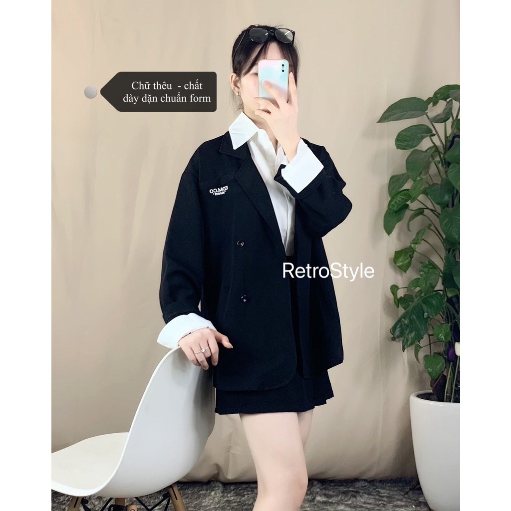 Áo Blazer nữ dáng rộng dài tay 5574