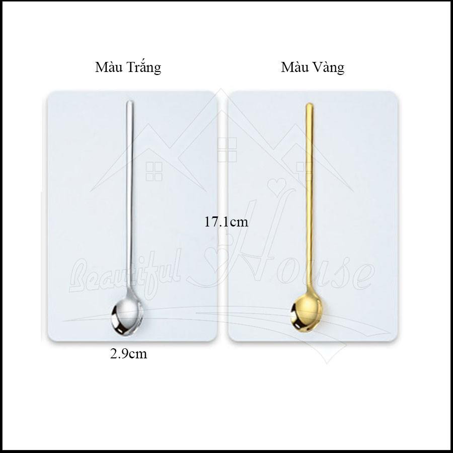 Thìa Inox 304 Mạ Vàng Pha Trà Dụng Cụ Pha Chế Độ Dài 13-15-17 cm