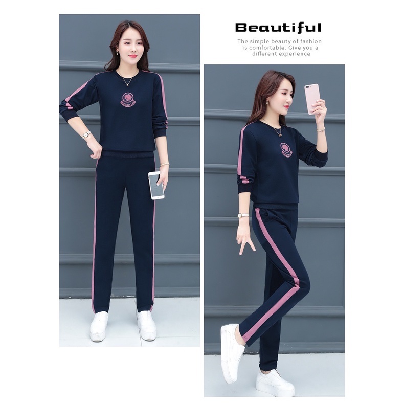 Đồ bộ thể thao nữ thu đông dài tay cao cấp chất umi LENCY STORE mã C0102