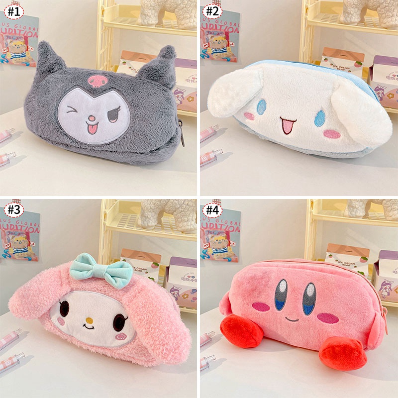 Túi Đựng Bút Bằng Lông Nhung Mềm Mại Có Khóa Kéo Dễ Thương Xinh Xắn