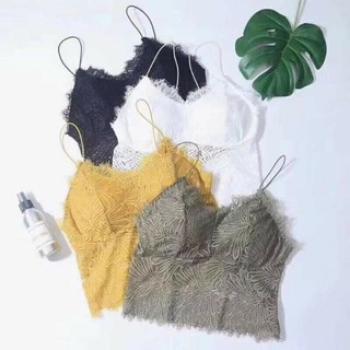 Bra dây mảnh ren lá có mút cao cấp -áo 2 dây rên lá