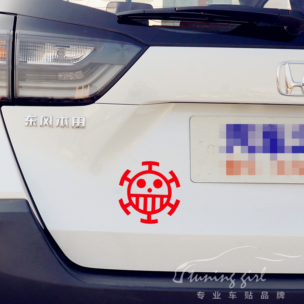 Miếng Dán Trang Trí Nắp Bình Xăng Xe Hơi / Xe Máy / Điện Thoại Họa Tiết ONE PIECE Màu Phản Quang