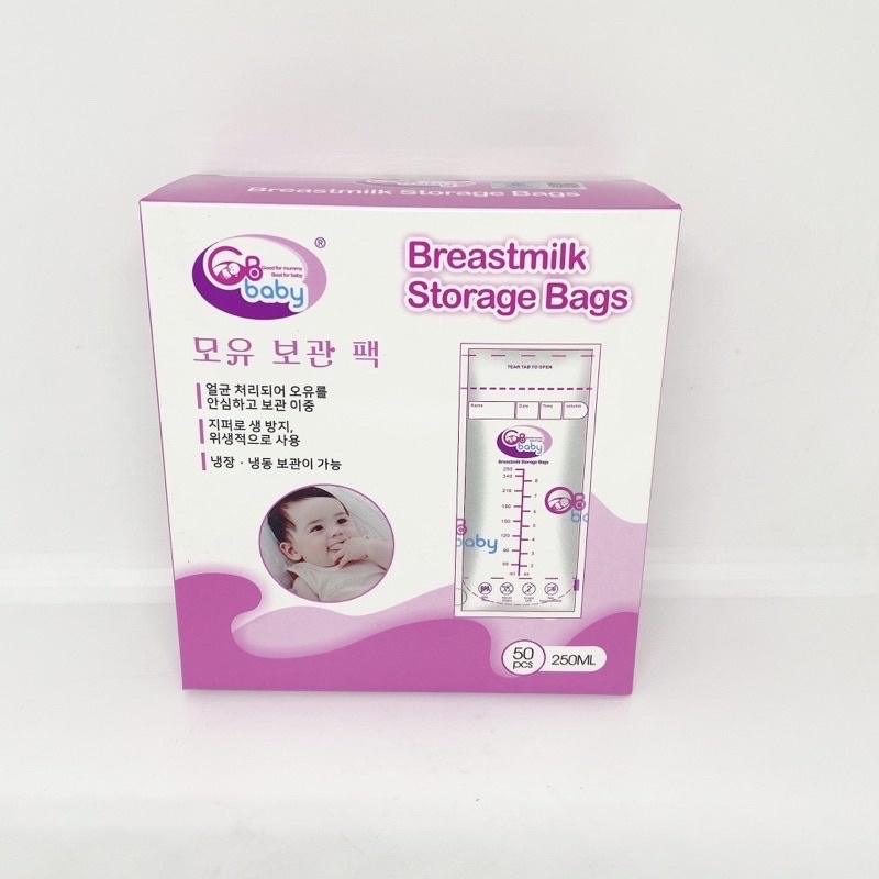 Túi trữ sữa GB Baby Hàn Quốc 250ml - Hộp 50 túi mẫu mới