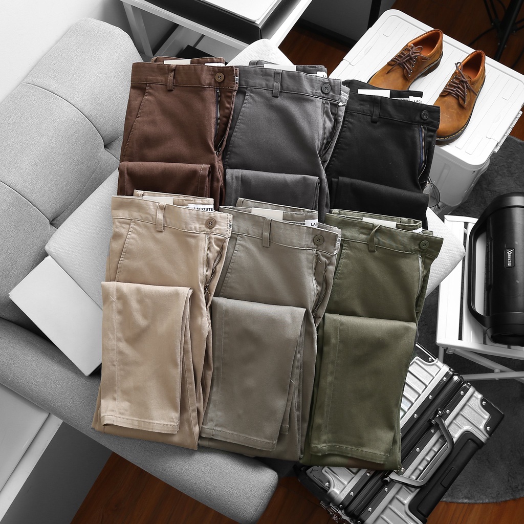 Quần dài nam chất liệu kaki dày dặn, màu nguyên bản, form slim fit tôn dáng 9341
