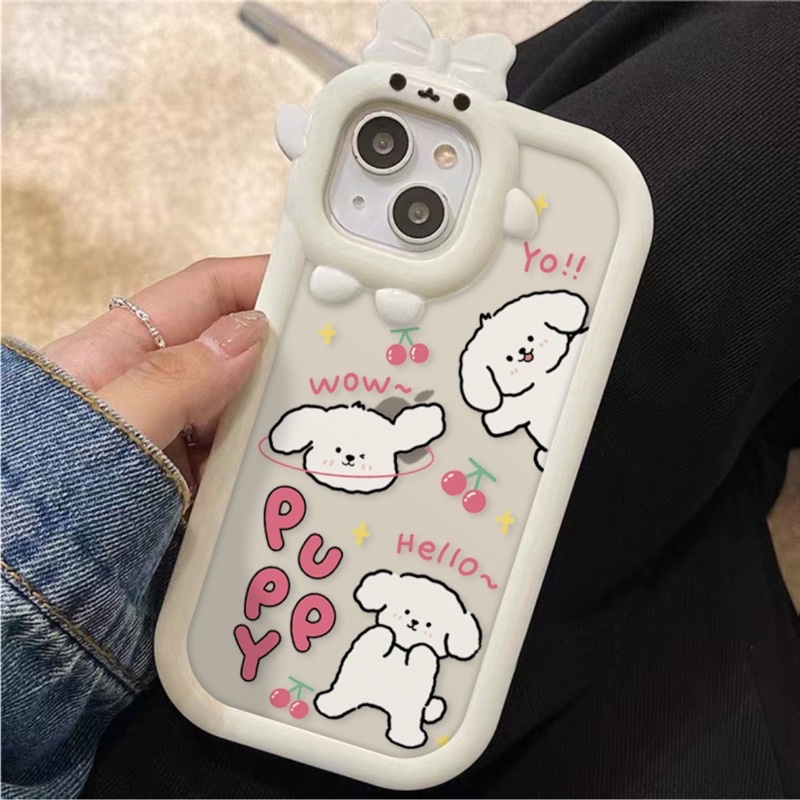 Ốp Lưng Nơ Trong Suốt - Puppy Puppies