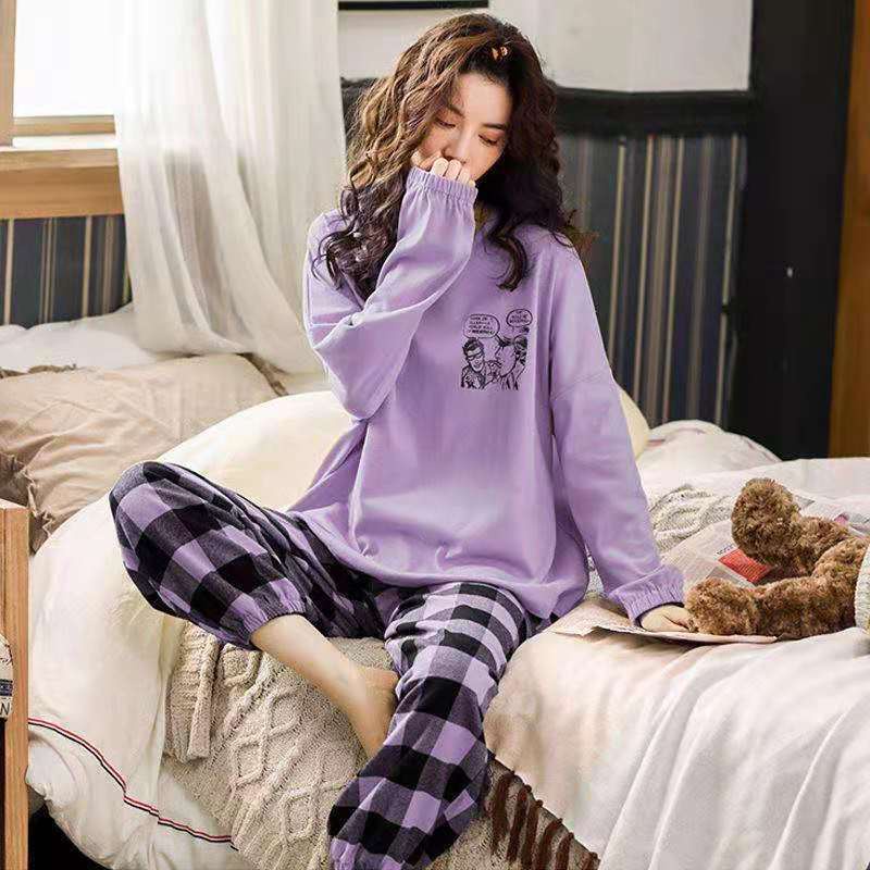 Bộ Đồ Ngủ Nữ Mặc Nhà Vải Co Giãn 4 Chiều Quần Áo Dài Tay Pijama Váy Ở Nhà Mùa Hè Xuân Thu Đông Dễ Thương Kute Giá Rẻ | BigBuy360 - bigbuy360.vn