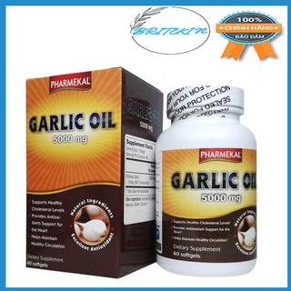 Viên Uống Dầu Tỏi Ngừa Xơ Vữa Động Mạch & Ổn Định Cholesterol Trong Máu Pharmekal Garlic Oil 5000mg (Hộp 60 Viên)