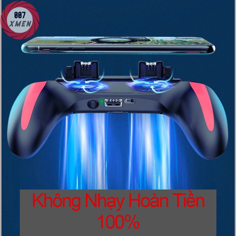 [ FREE SHIP ] Tay cầm chơi game PUBG/FF/ROS Double Fan tích hợp sạc dự phòng Siêu Nhạy