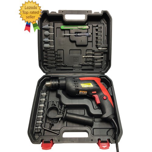 Khoan điện cầm tay 30 chi tiết gồm máy + nhiều mũi khoan công suất lớn 2000W