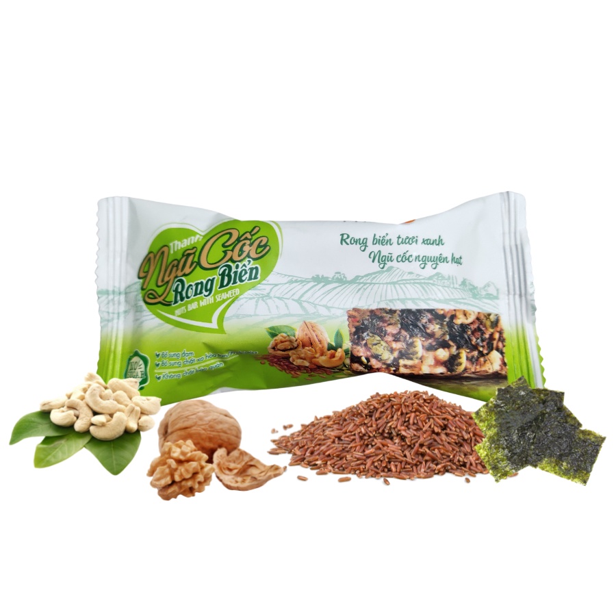 Thanh ngũ cốc rong biển ăn liền Phúc An (Hộp 5 gói x 22g / Gói 22g)