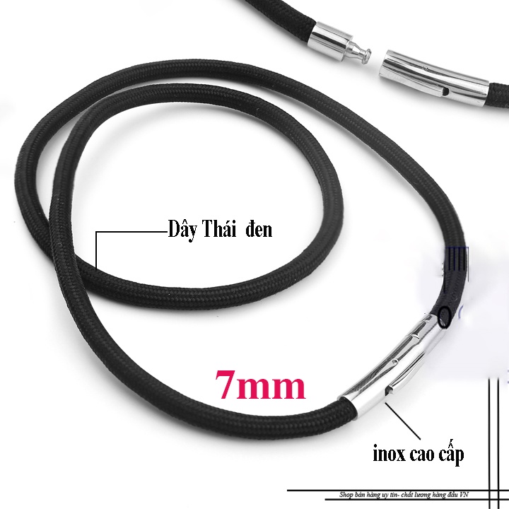 Dây chuyền nam dù thái cao cấp 7ly khóa inox trắng sáng đẹp, bao ngầu, thể hiện đẳng cấp phái mạnh