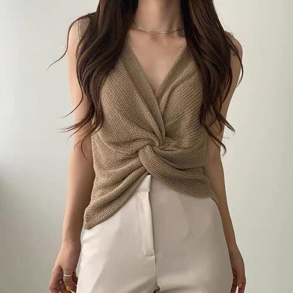 Áo xoắn eo croptop
