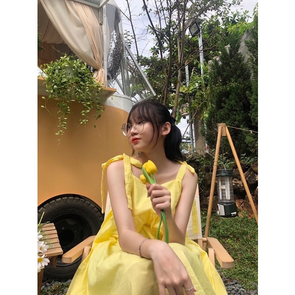 unleashed GRETA DRESS - Đầm Greta nhiều màu 100% cotton, 2 dây vai thắt nơ, dáng babydoll dài | BigBuy360 - bigbuy360.vn