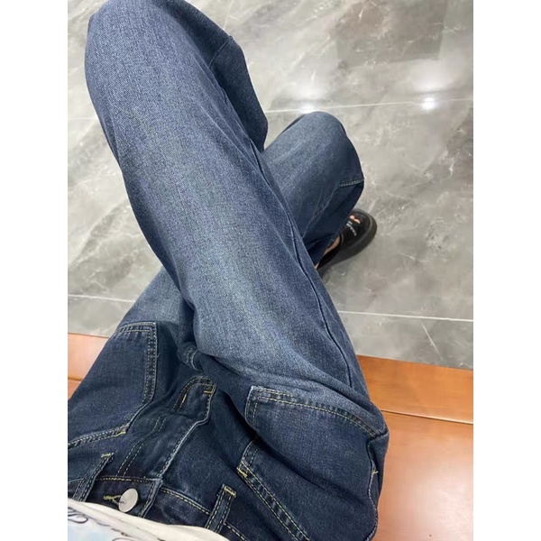 Quần Jeans Nữ Ống Suông 🍊 Quần Ống Suông Jean Túi Chéo