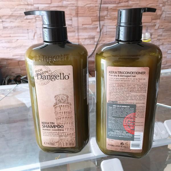 Cặp dầu gội, dầu xả Dangello Keratin 800ml*2 dành cho tóc khô xơ, dưỡng tóc mềm mượt, chắc khỏe