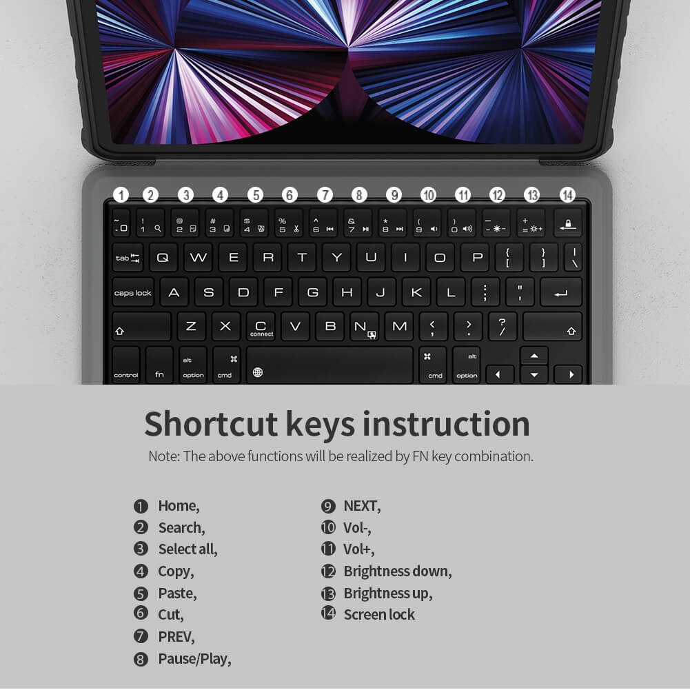Bao da bàn phím kèm Touchpad Nillkin Bumper Combo Keyboard Case IPad Gen 10 /Gen 9 / Pro 11 , 12.9 inch / Air 4 / 5 M2