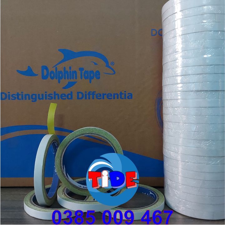 Băng dính 2 mặt dầu vàng thêu bản rộng 10mm – Dùng trong công tác VPP, dán hồ sơ, bao thư, bưu thiếp...