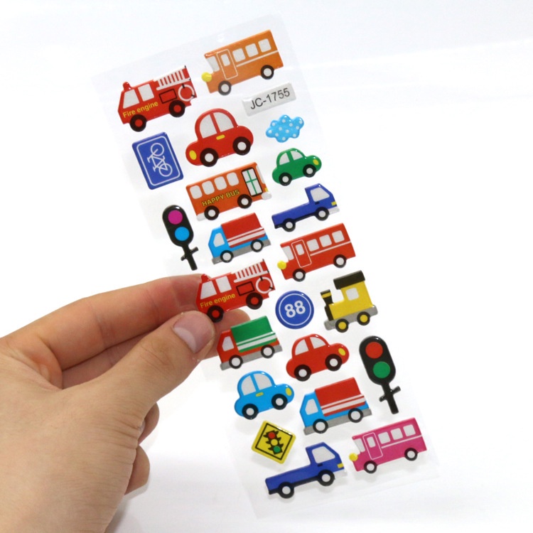 1 tấm sticker hình dán nổi 3D đồ chơi trẻ em học Tự làm sổ tay, nhật ký nhãn dán trang trí dễ thương nhiều chủ đề hay
