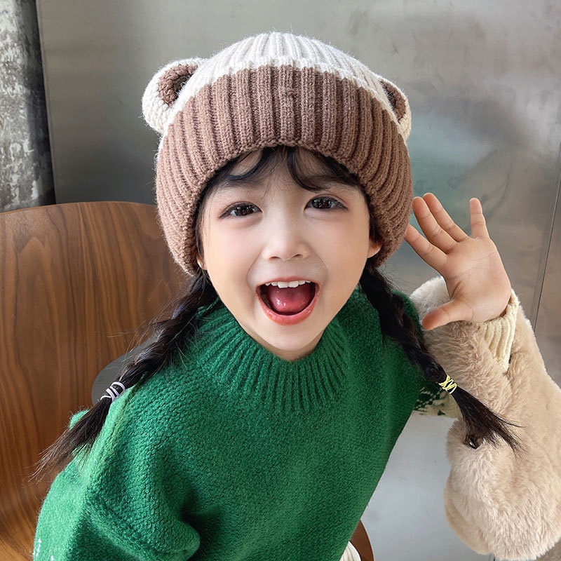 Mũ len tròn che tai giữ ấm mùa đông cho bé trai bé gái từ 3 đến 12 tuổi