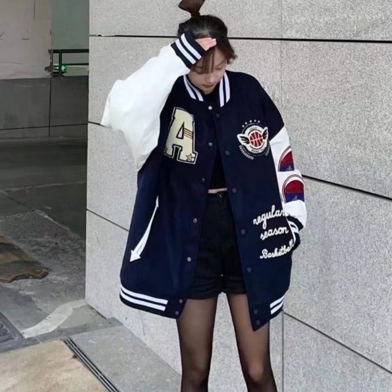 Áo khoác bóng chày màu navy