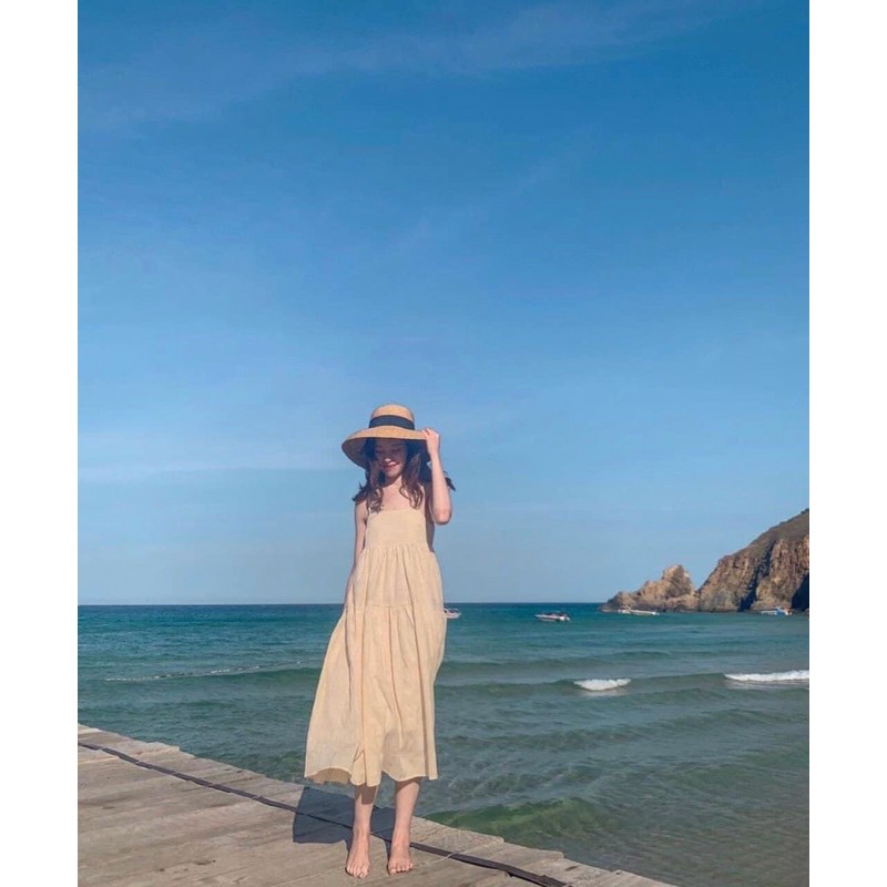 Váy babydoll đũi be hai dây cực xinh | BigBuy360 - bigbuy360.vn