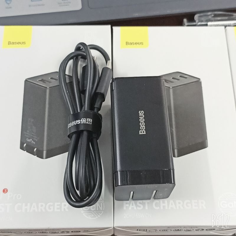 Bộ sạc nhanh Baseus GAN3 Pro 65W PD3.0 QC4+ cho Laptop Smart phone
