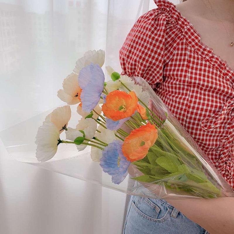 Cây Hoa Anh Túc Giả Bằng Lụa Chất Lượng Cao Trang Trí Bàn Lễ Hội / Trường Học DIY