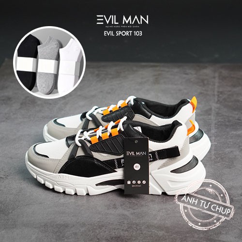 Giày thể thao nam, Sneaker Nam EVIL SPORT 103 Đế Cao Năng Động