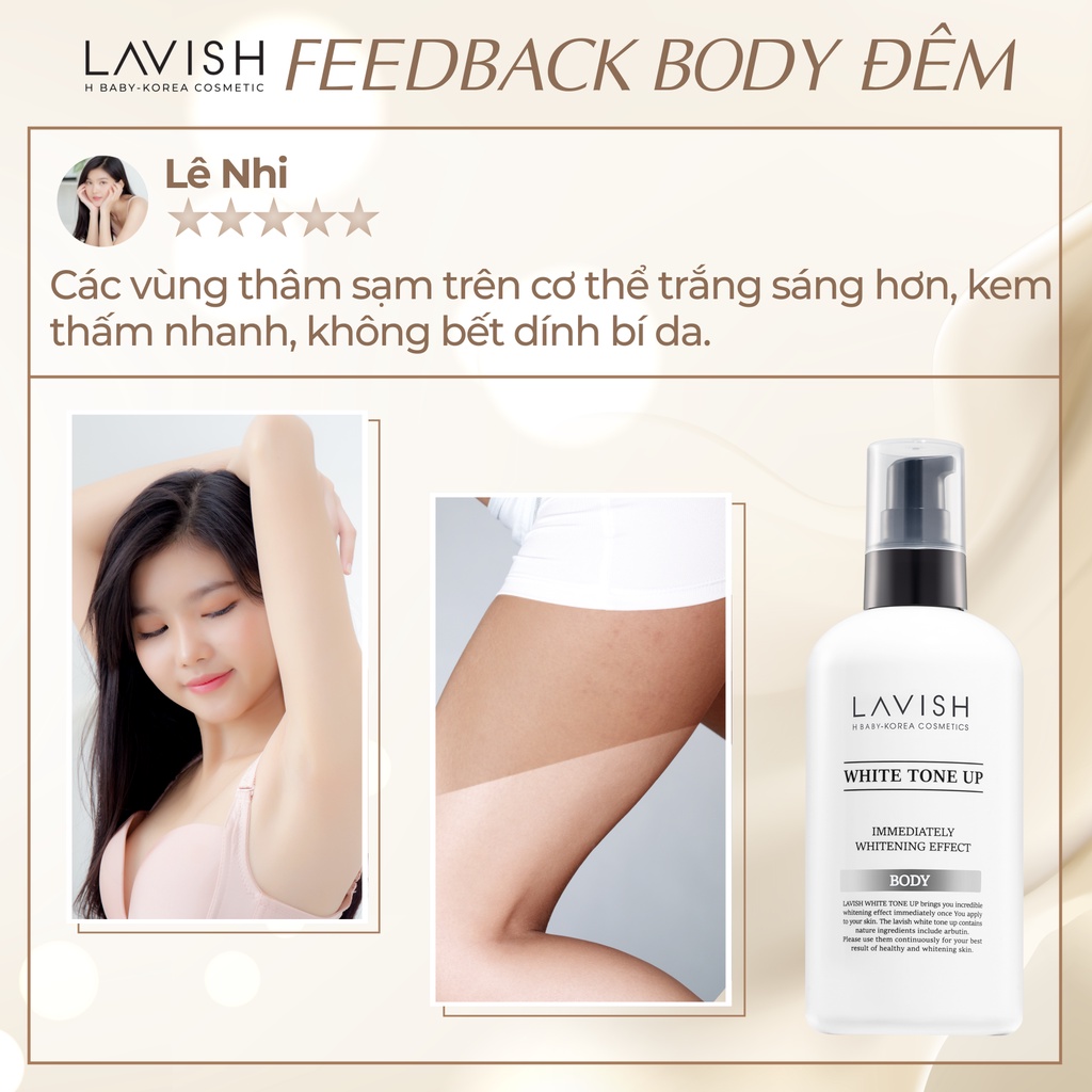 Kem dưỡng trắng body Bàn Đêm LAVISH H BABY 250ml