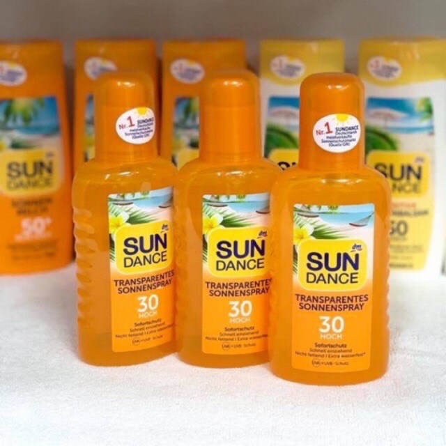 [Chuẩn Đức] Xịt chống nắng Sundance transparentes Sonnenspray SPF30