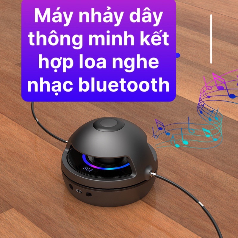 Máy nhảy dây tự động kết hợp loa bluetooth nghe nhạc thông minh có sạc pin, 10 tốc độ quay phù hợp với mọi lứa tuổi