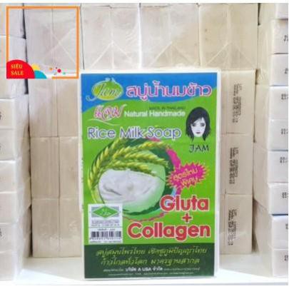Xà Phòng Cám Gạo ⚜️FREESHIP⚜️ Xà Phòng Trắng Da Thái Lan Jam Rice Milk Soap