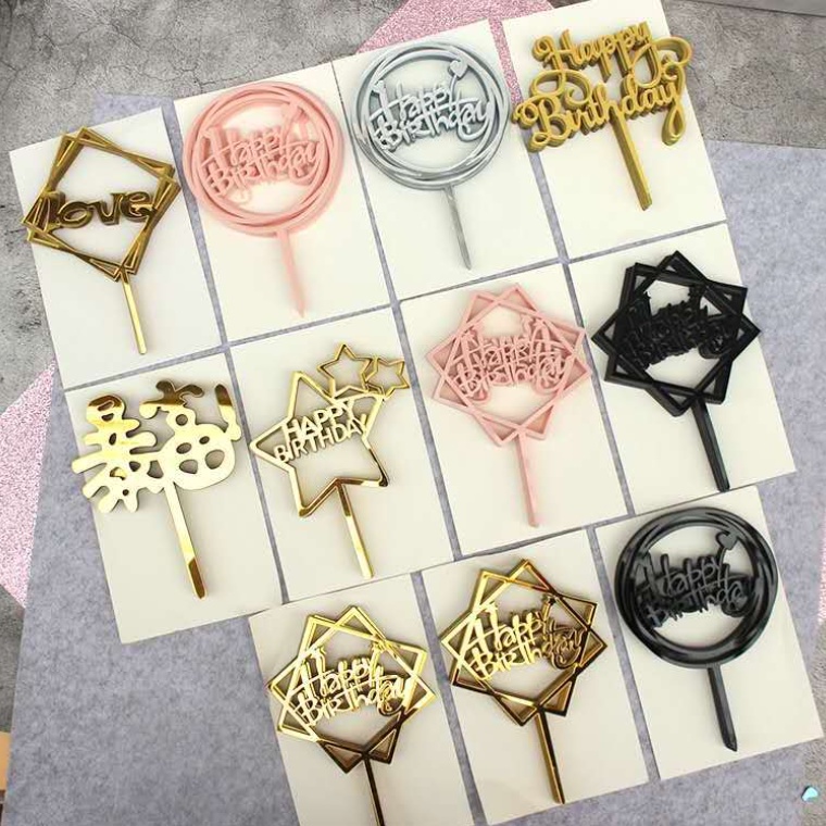 Set 10 Chữ Trang Trí Bánh Bằng acrylic Chất Lượng Cao