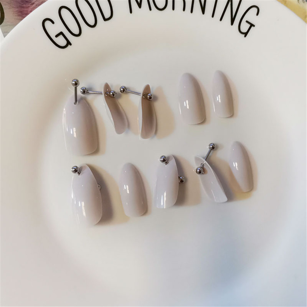 Set 24 Móng Tay Giả Chống Nước Kèm Keo Dán Phong Cách Thanh Lịch