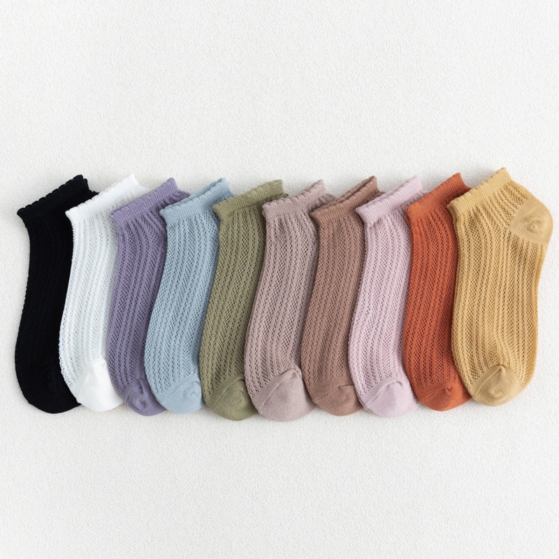 Vớ nữ cổ ngắn, tất nữ cổ bèo chất vải cotton co giãn 4 chiều thoáng khí – Tất thông hơi