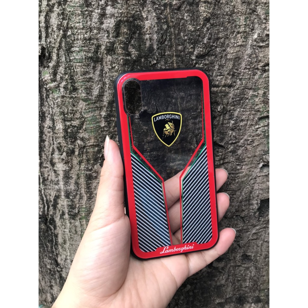 [SALE...] Ốp iPhone X Lamborghini lưng kính