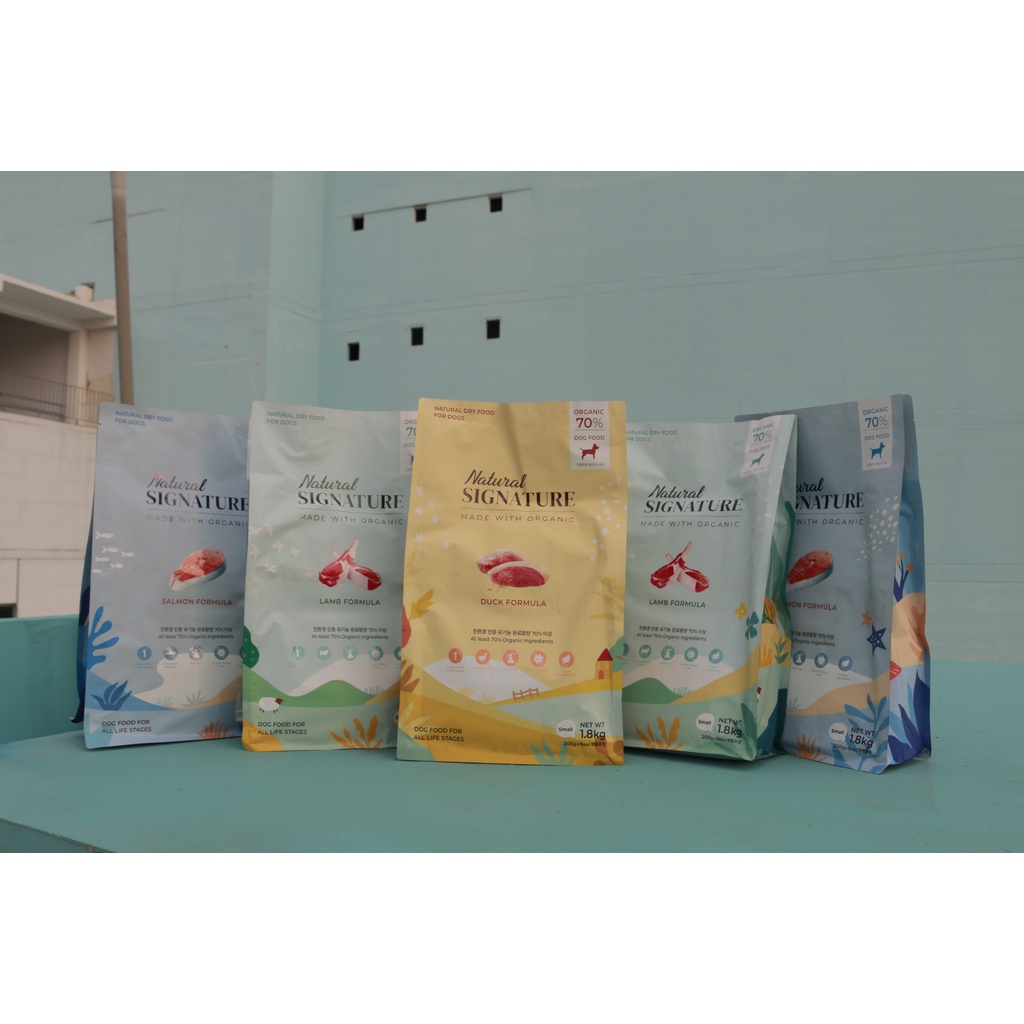 Thức ăn hạt hữu cơ cho chó Natural Signature vị cá hồi/ cừu/ vịt 1,8kg