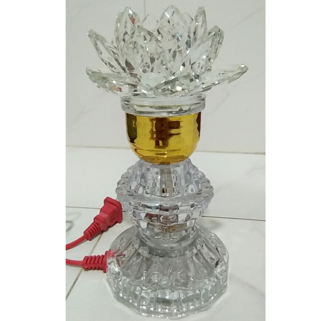 Đèn pha lê trang trí bàn thờ cao 17cm