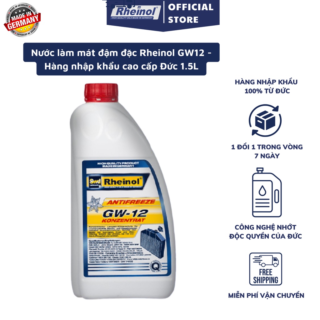 Nước làm mát đậm đặc Rheinol GW12 - Hàng nhập khẩu cao cấp Đức 1.5L