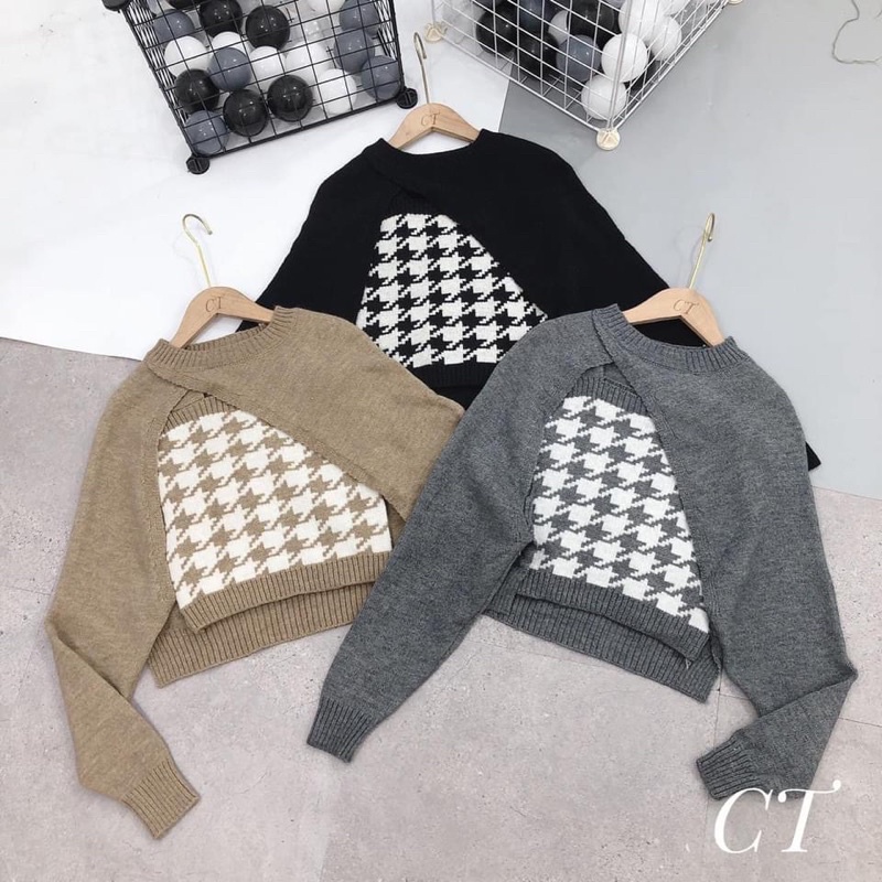 Set áo hai dây kẻ răng sói kèm cadigan chéo cổ ba màu xinh | BigBuy360 - bigbuy360.vn
