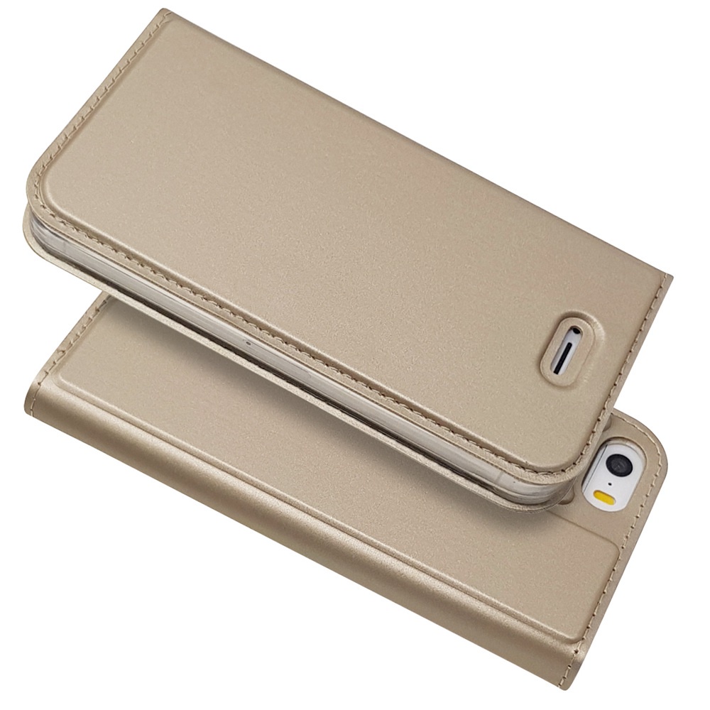 Bao Da Điện Thoại PU Dạng Ví Nắp Lật Có Ngăn Đựng Thẻ Sang Trọng Cho iPhone 5 5S SE 5 5S Vỏ
