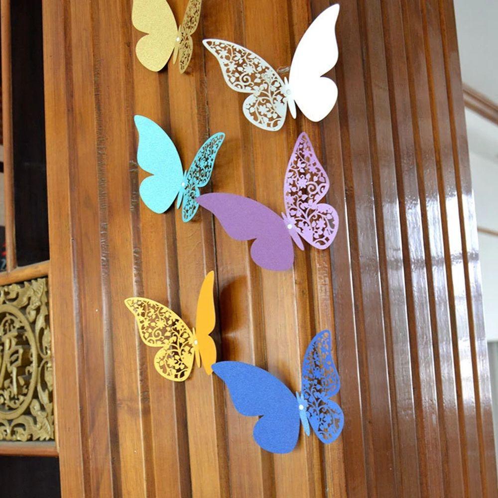 PATRICIA Thẻ Dán Hình Bướm 3D Màu Sáng