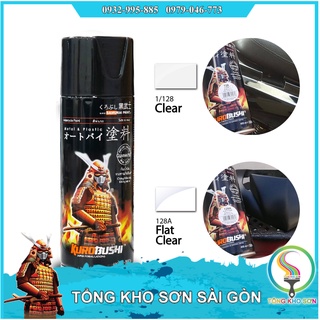Bộ sản phẩm Bình sơn xịt Samurai phủ bóng 128 và phủ mờ 128A Lớp phủ sơn xe máy oto