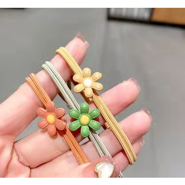 （Một sợi dây tóc）Dây cột tóc hình hoa cúc màu kẹo ngọt ngào cho nữ