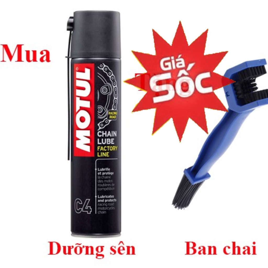 Combo Dưỡng Sên Motul C4 Kèm Bàn Chải 400ml - Samurai Sài Gòn.