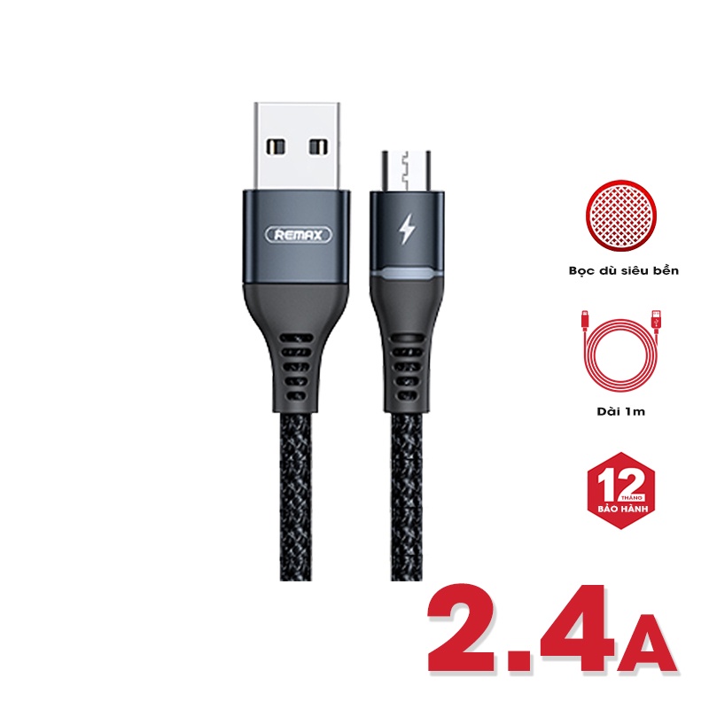 Cáp Sạc Nhanh Micro USB Có Đèn Báo Remax Việt Nam RC-152m - Bảo Hành 12 Tháng 1 Đổi 1
