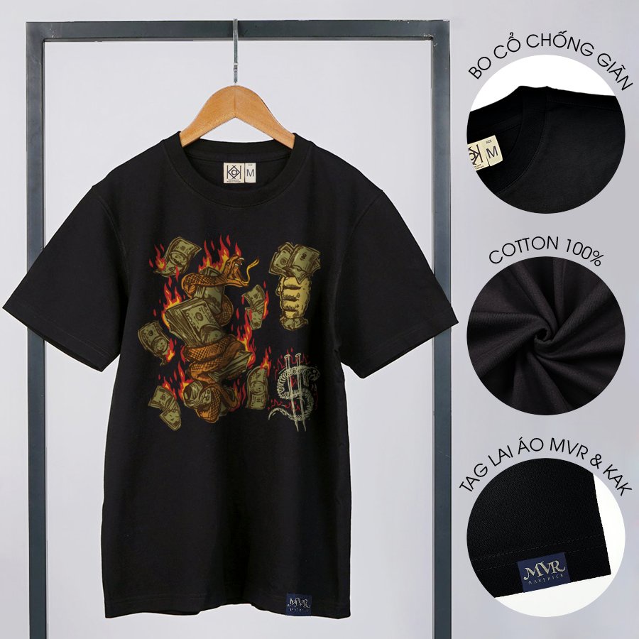 Ao thun unisex phong cách rực lửa cực ngầu big size MVR size rộng tee Mỹ BB4212
